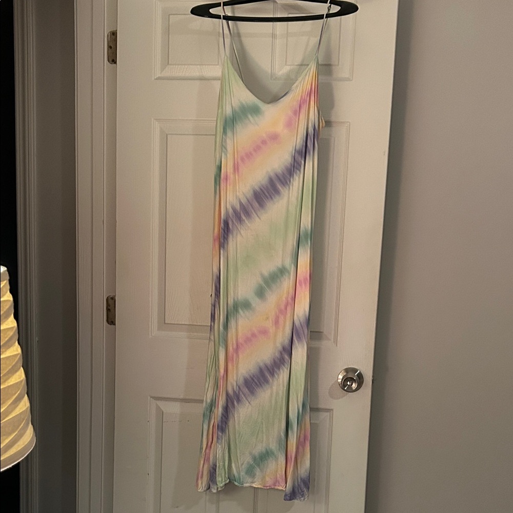 Zara Pastel Tie-Dye Garment  maxi dress XL